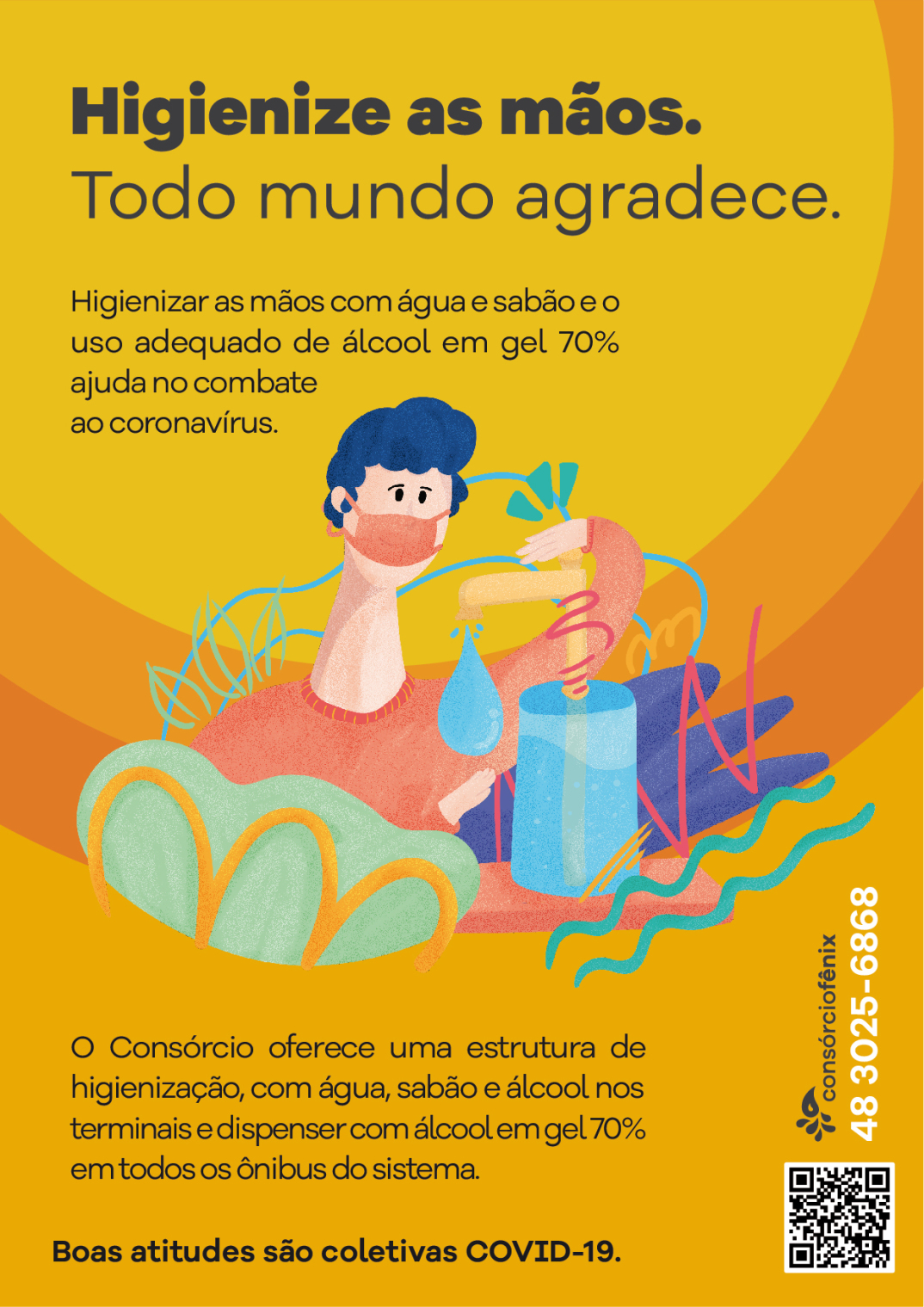 Higienize as mãos