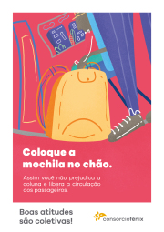 Coloque a mochila no chão.